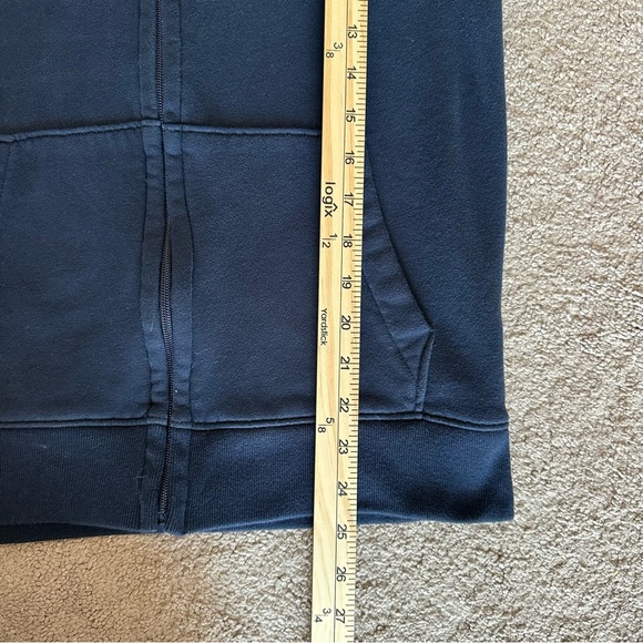 Abercrombie & Fitch Hoodie Zip Up Fleece Lined Sweatshirt Navy Blue M Y2K VTG - Picture 7 of 9